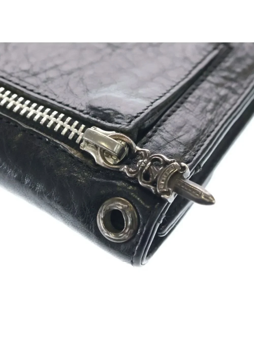 Chrome Hearts Wave Leather Wallet Black